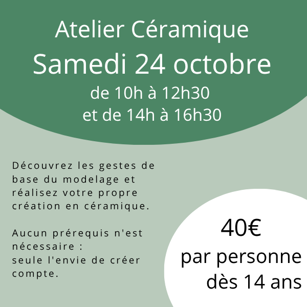Atelier Céramique du Samedi 24 Octobre